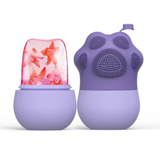 Ice Roller for Face, Silicone Mould with Cleansing Brush